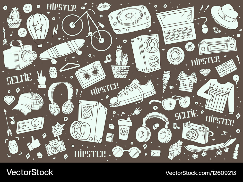 Hipster elements Royalty Free Vector Image - VectorStock