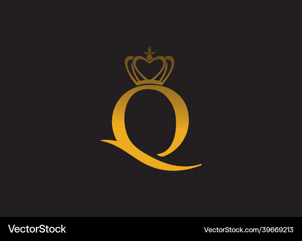 Initial letter q or queens logo design vector image