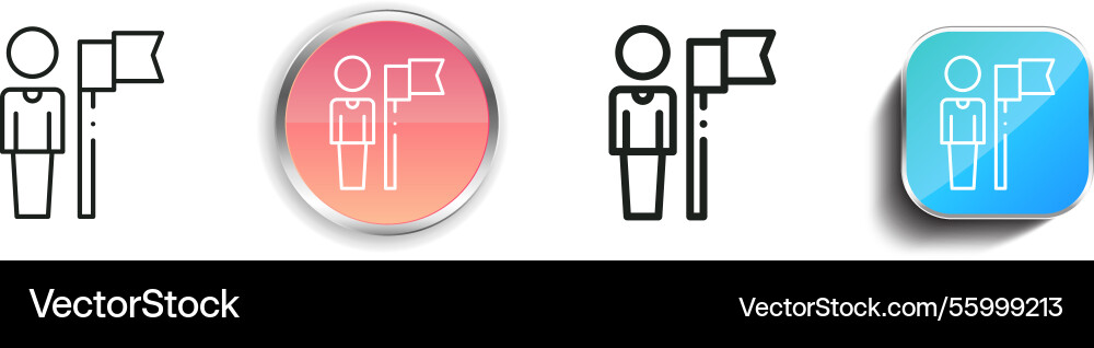Leader icon thin linear regular and button style Vector Image