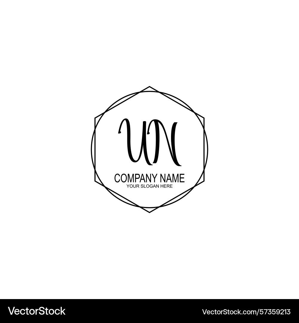 Minimalist handwritten un initial logos with soft Vector Image