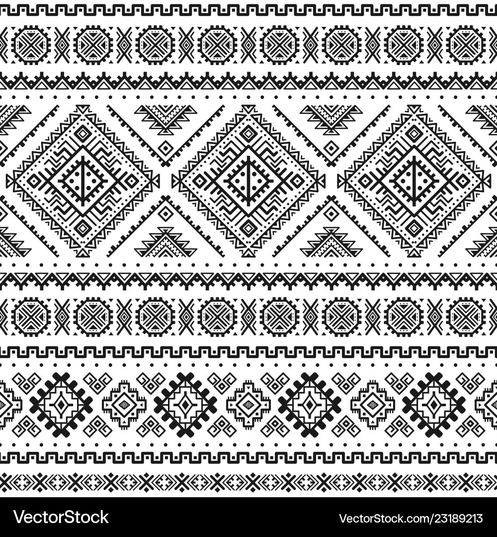 Monochrome Aztec Pattern vector image