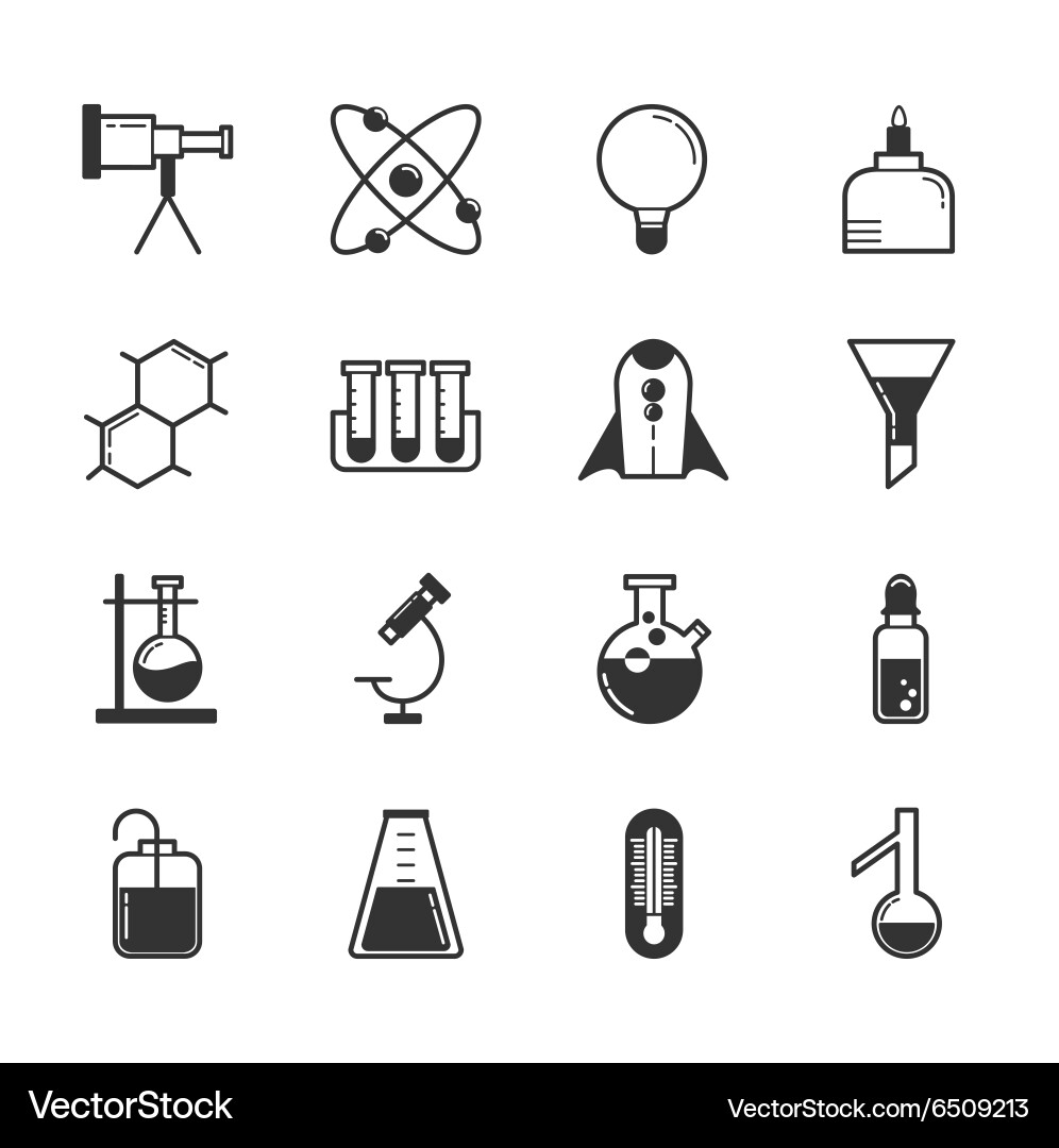 Set of science icons eps10 format vector image