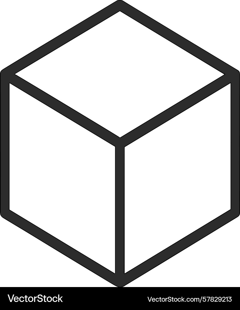 Simple black outline of a 3d cube design Simple black outline of a 3d cube design Vector Image