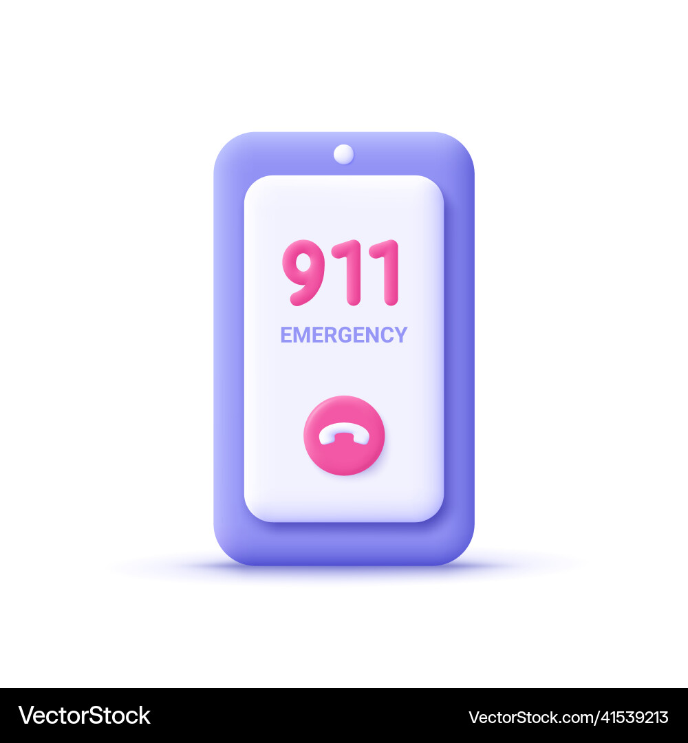 Smartphone Call 911 Notfall Hotline Smartphone Call 911 Notfall Hotline vektorbild