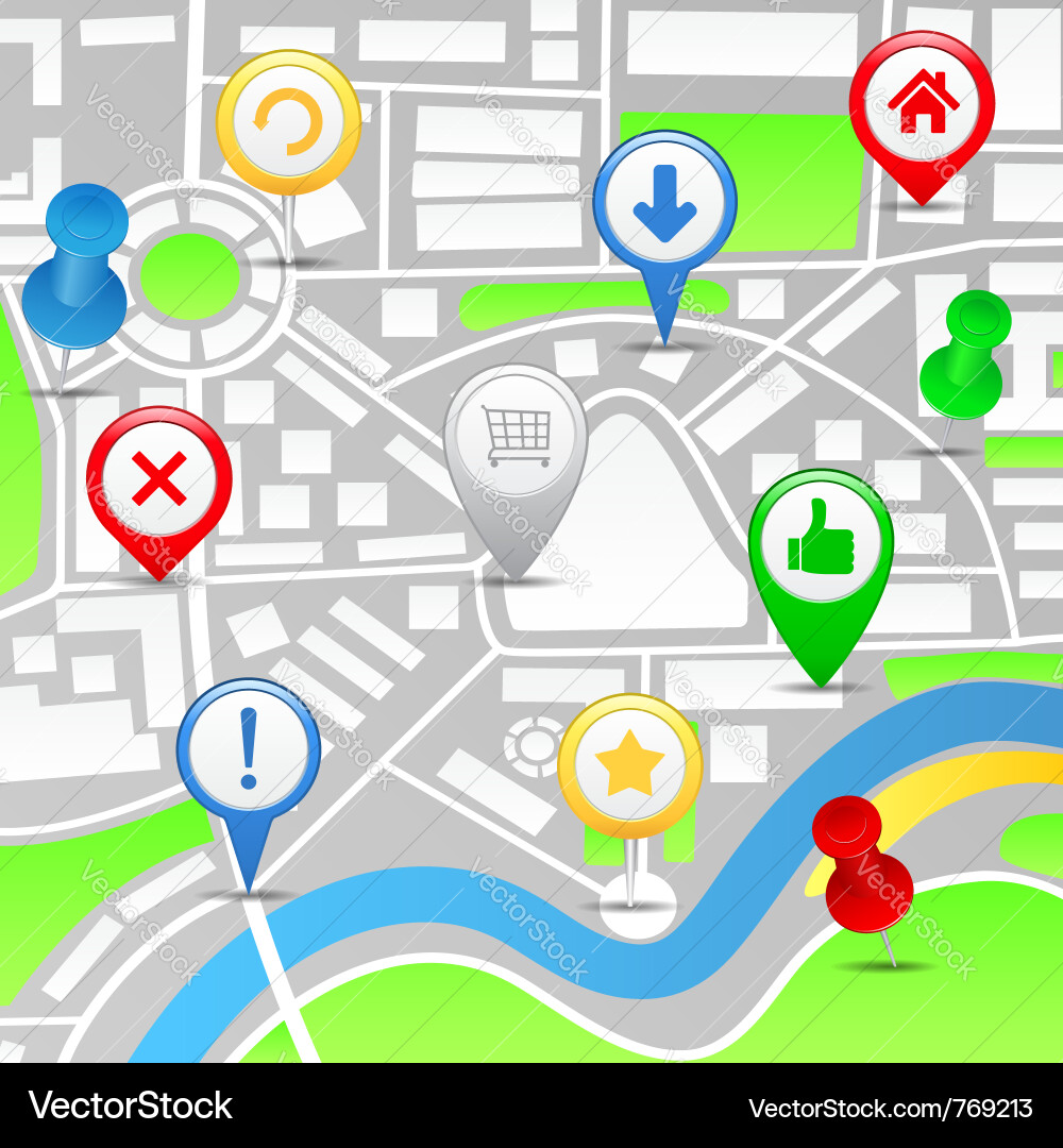 Stadtplan Icons vektorbild
