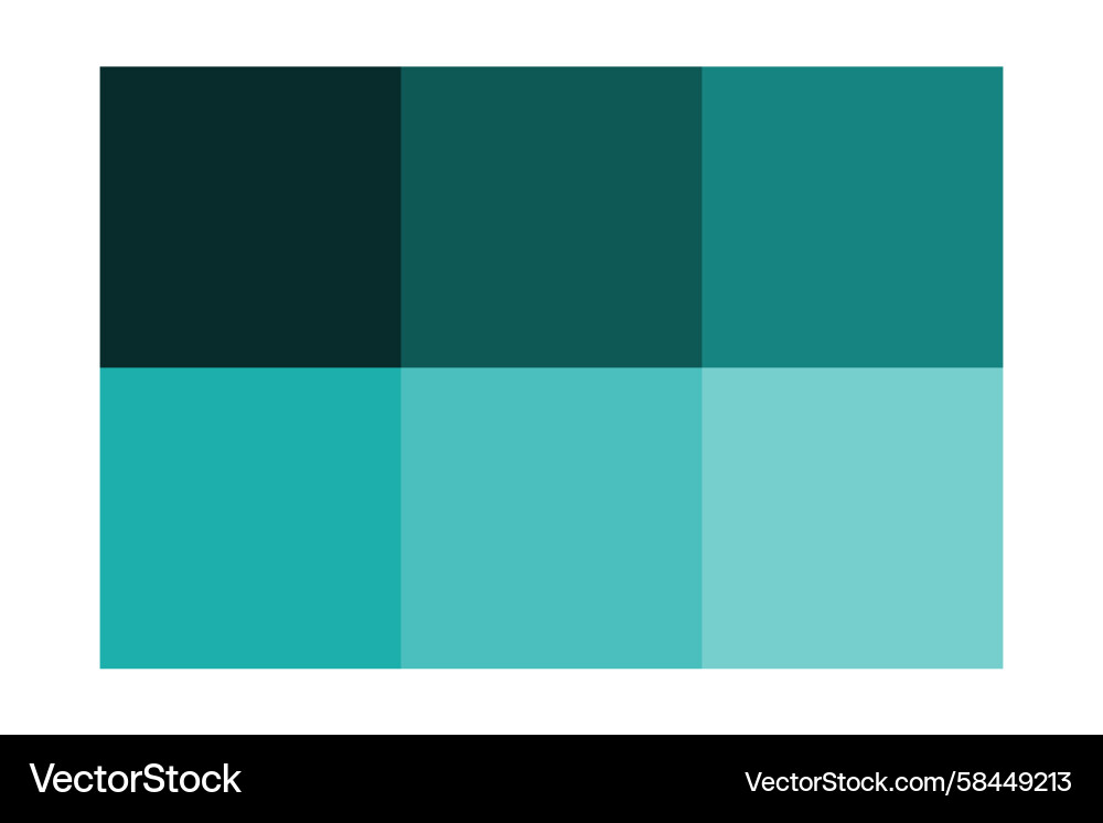 Turquoise Color Blocks - Gradient Palette Vector Image