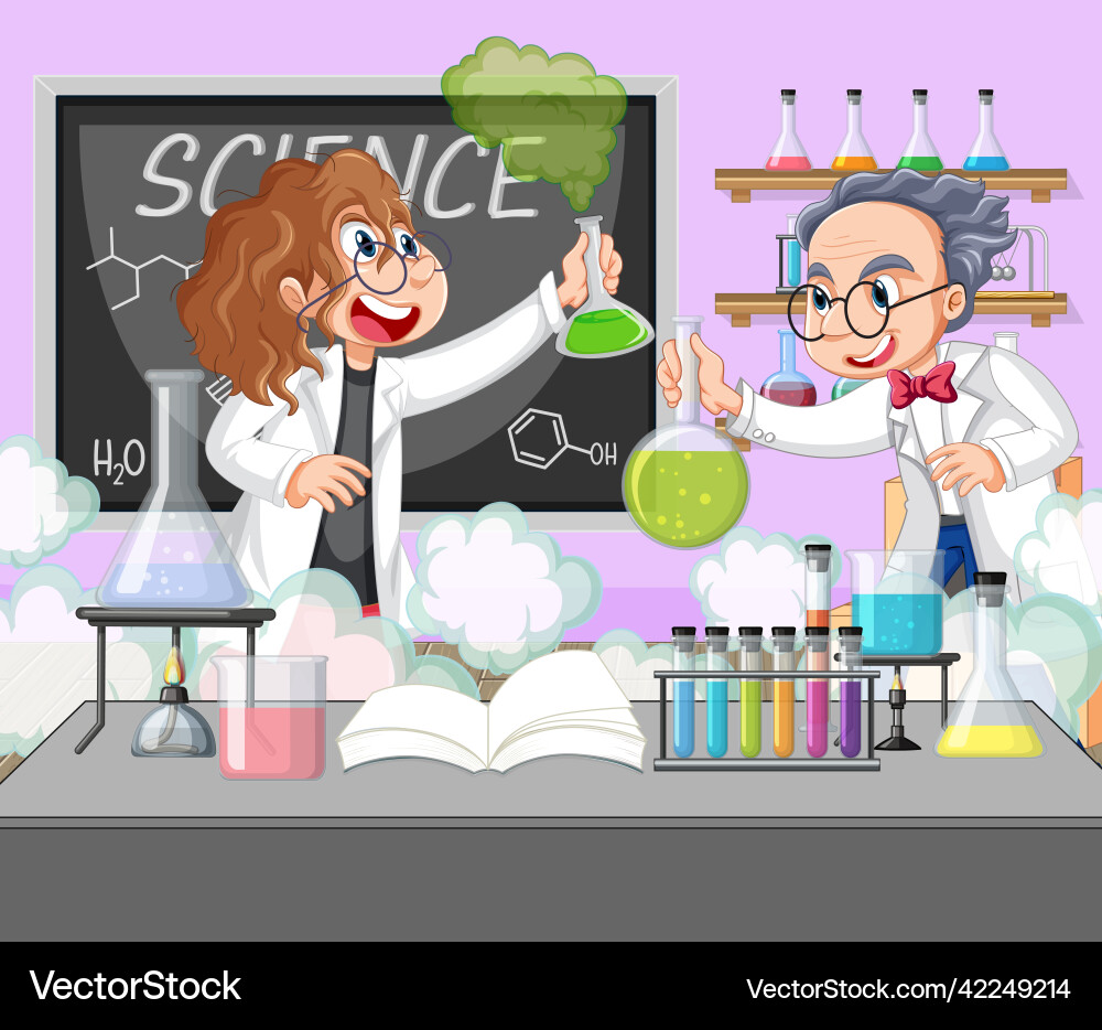 A scientist experiment in the lab A scientist experiment in the lab vector image