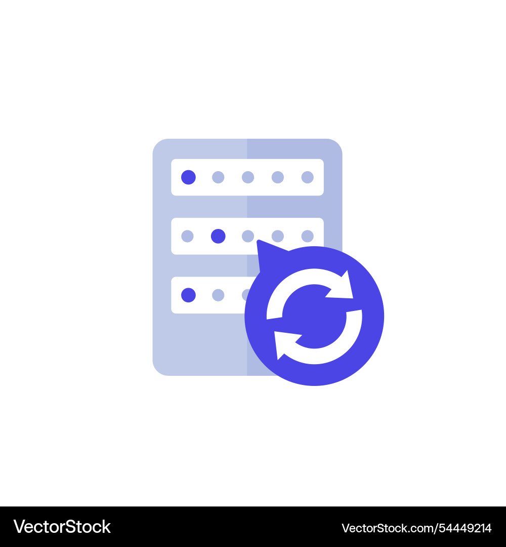 Backup servers data icon flat design vector image