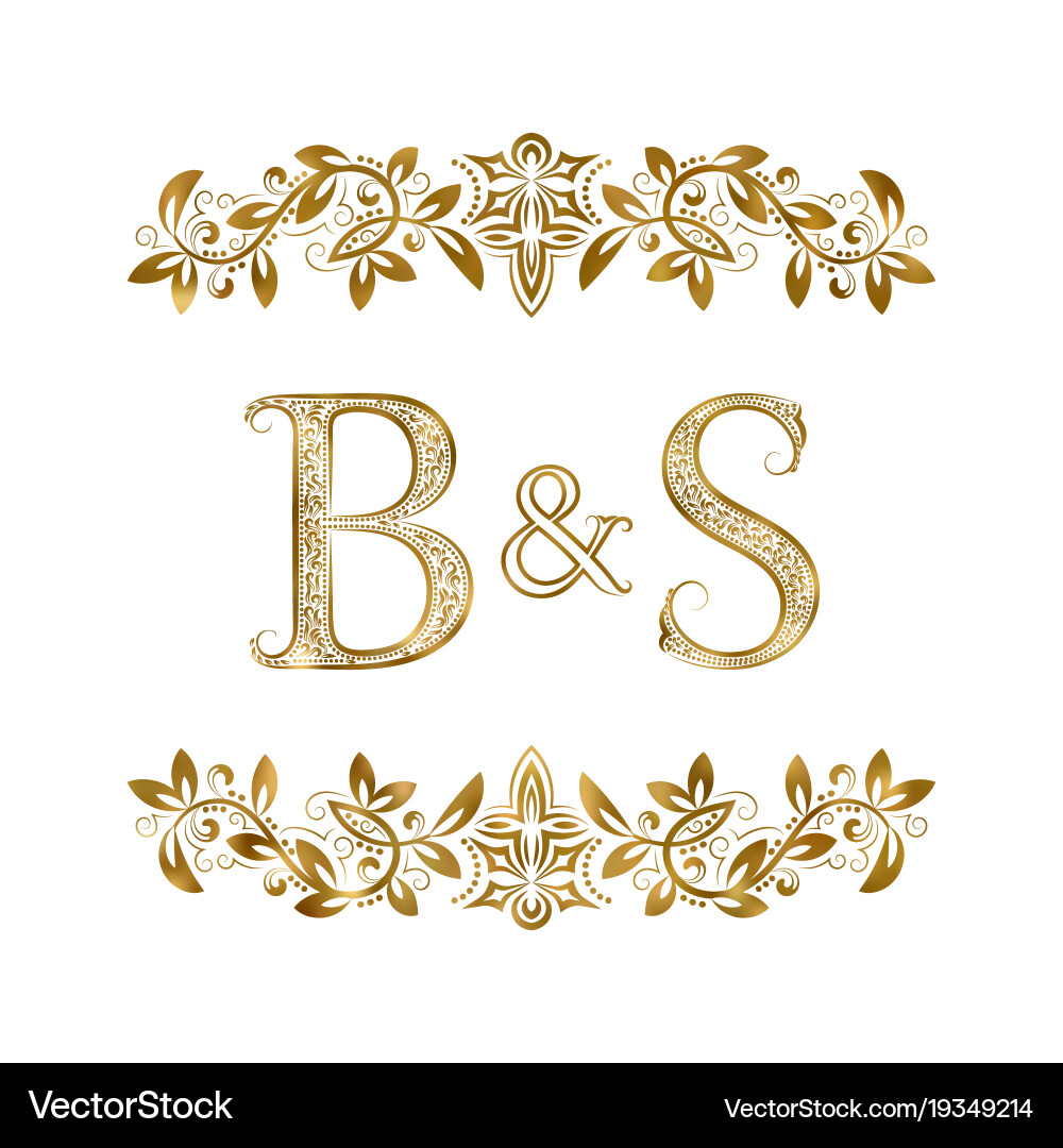 B s o d проекты Bs vintage initials logo symbol letters b Vector Image
