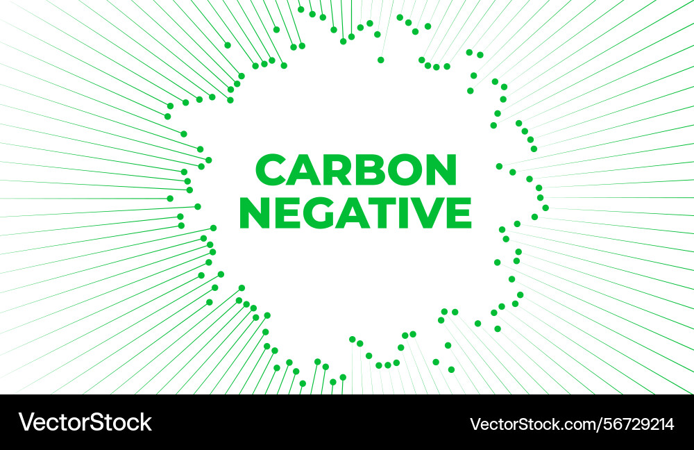 Carbon negative abstract with text vector image