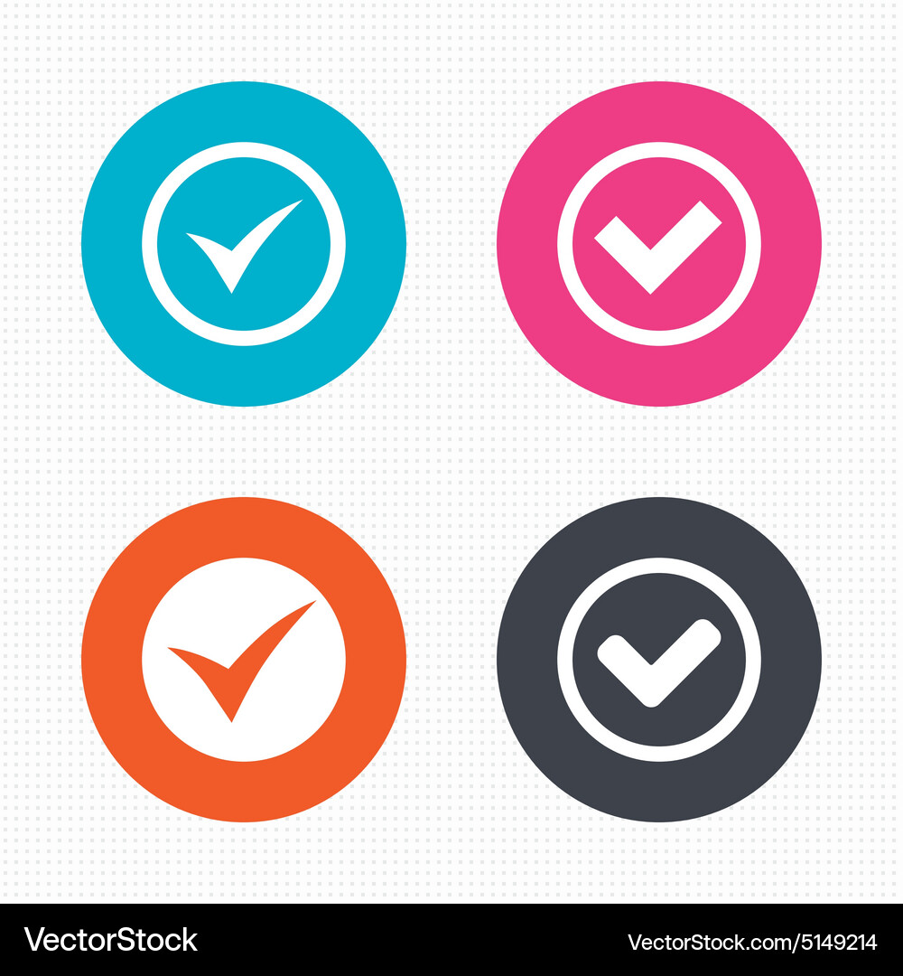 Check signs checkbox confirm icons Vector Image