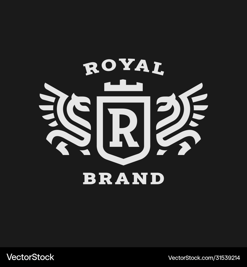 Dragon & Shield Heraldic Arms vector image