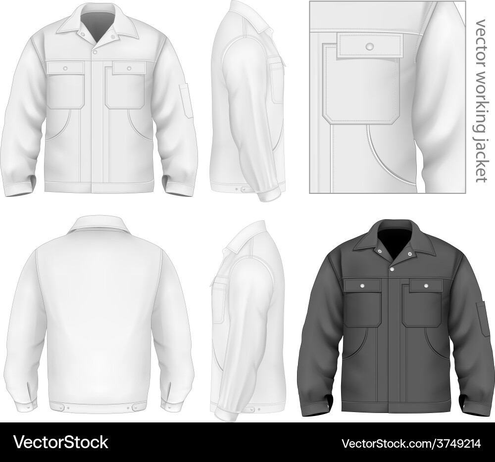 Men work jacket Royalty Free Vector Image - VectorStock