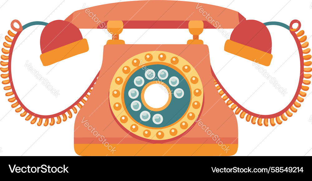 Retro Push Button Telephone Vector Image