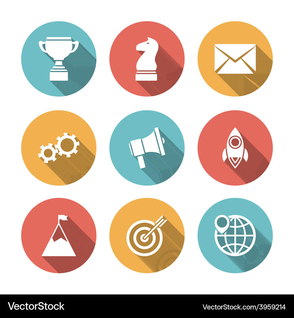Startup icons flat Royalty Free Vector Image - VectorStock