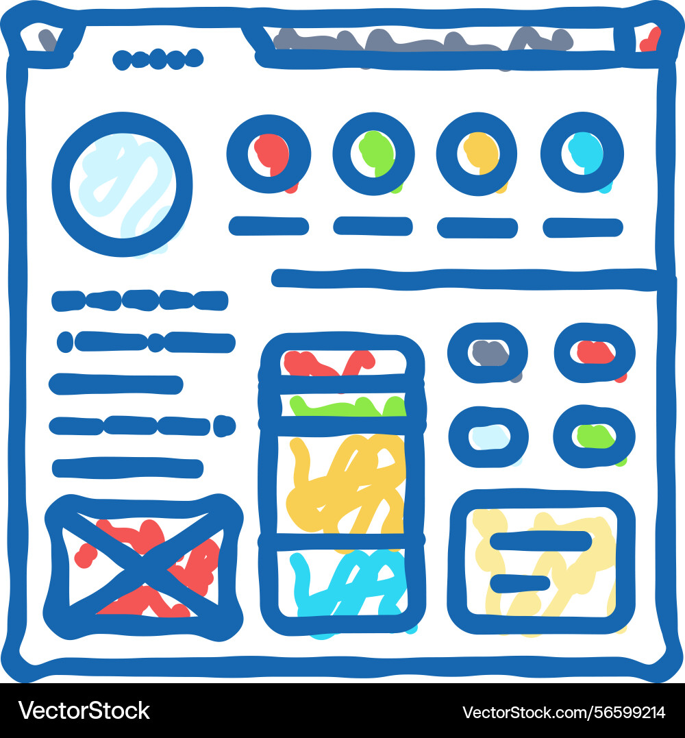 Style guide ux ui design icon doodle vector image