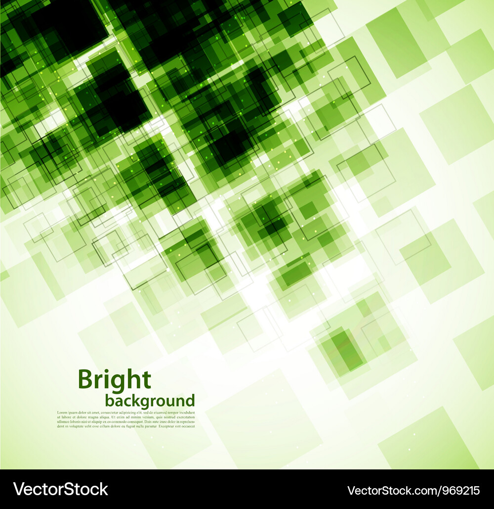 Background with green squares Vector Image