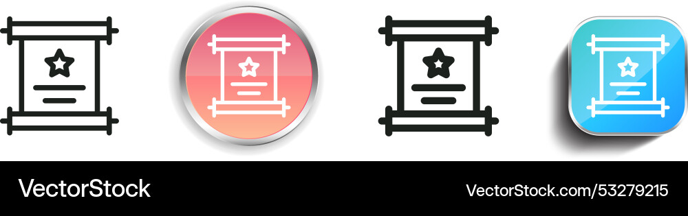 Diploma icon thin linear regular and button style Diploma icon thin linear regular and button style vector image
