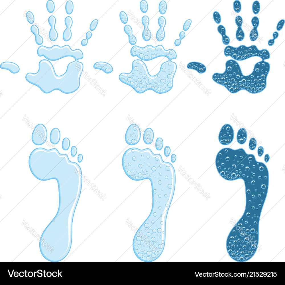 Footprint and Handprint Set vector image