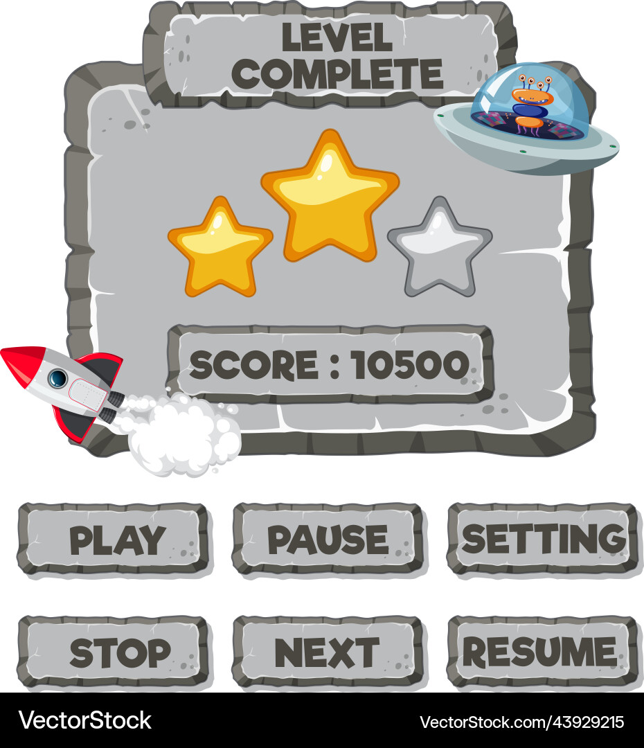 Game element template design set Vector Image