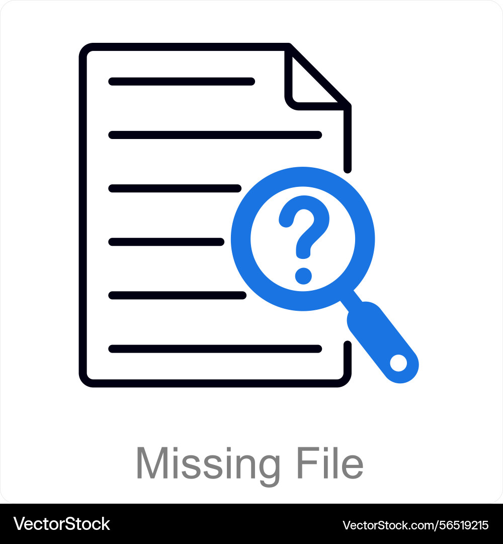 Missing file and icon concept Vector Image