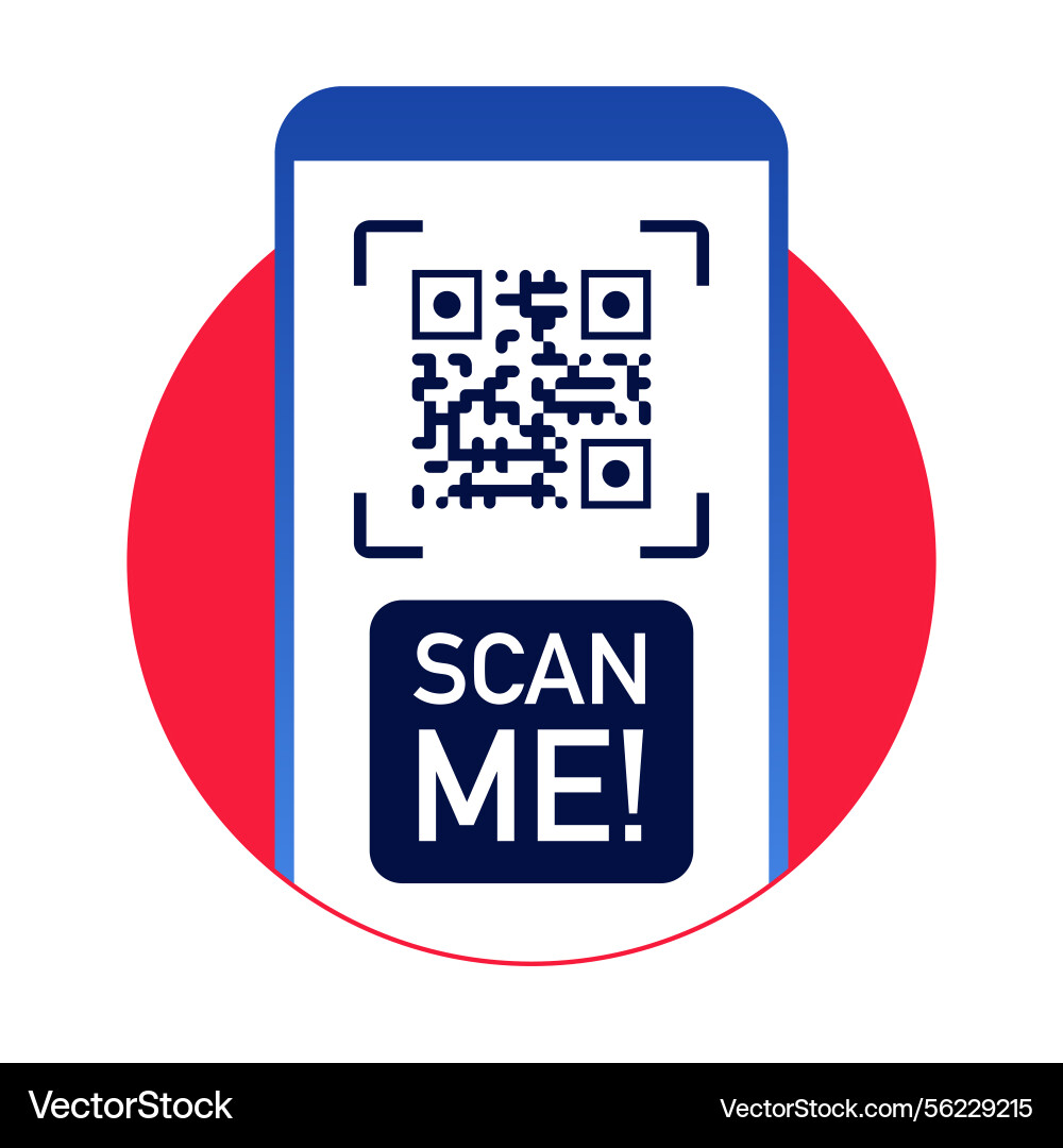 Qr code scan me sticker color style Qr code scan me sticker color style vector image