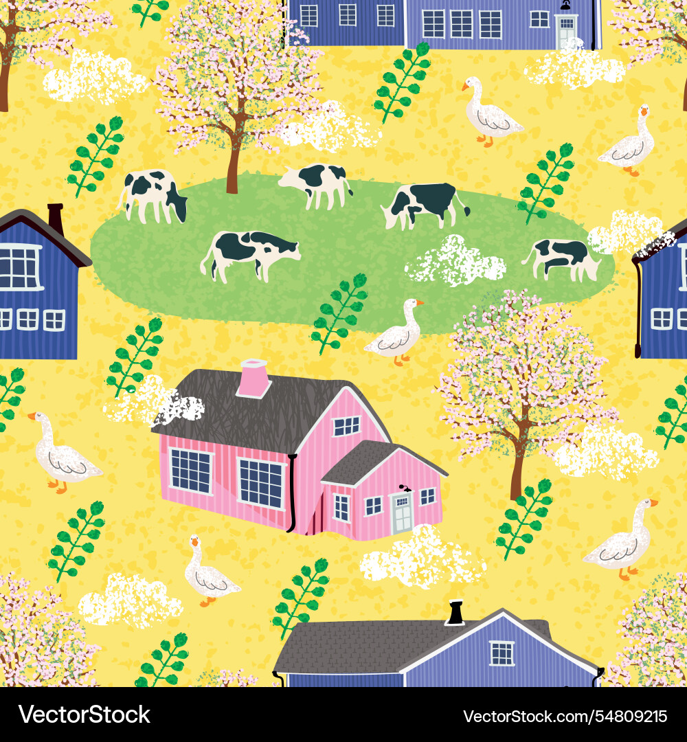 Spring rustic seamless pattern Spring rustic seamless pattern vector image