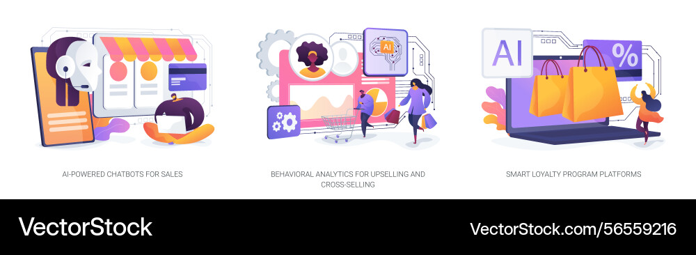 Ai and digital tools for sales abstract concept Ai and digital tools for sales abstract concept vector image