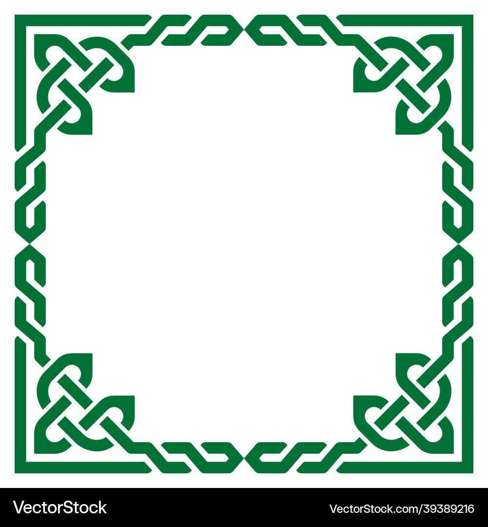 Celtic braided green frame design - irish Celtic braided green frame design - irish vector image