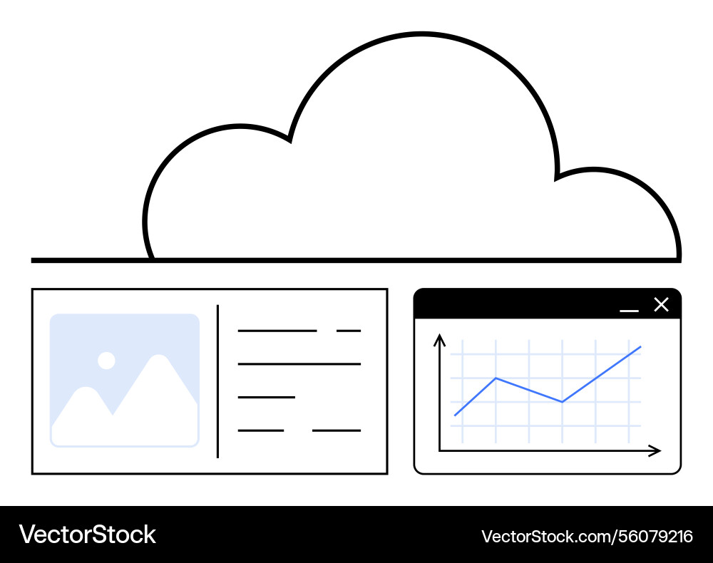 Cloud computing with data analytics and document Cloud computing with data analytics and document vector image