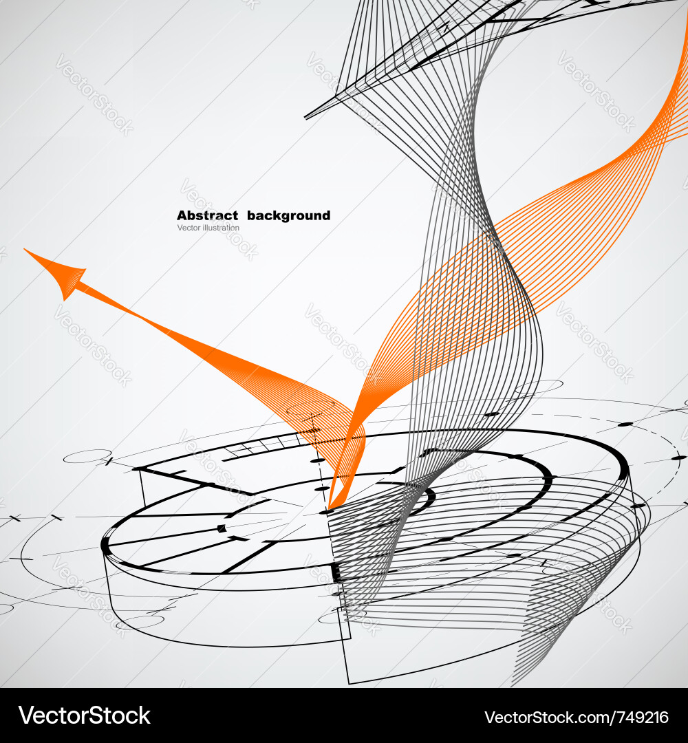 Dynamic Abstract Background with Orange Arrow vector image