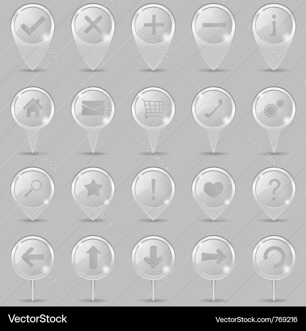 Glass Pointer Icons Vector Image