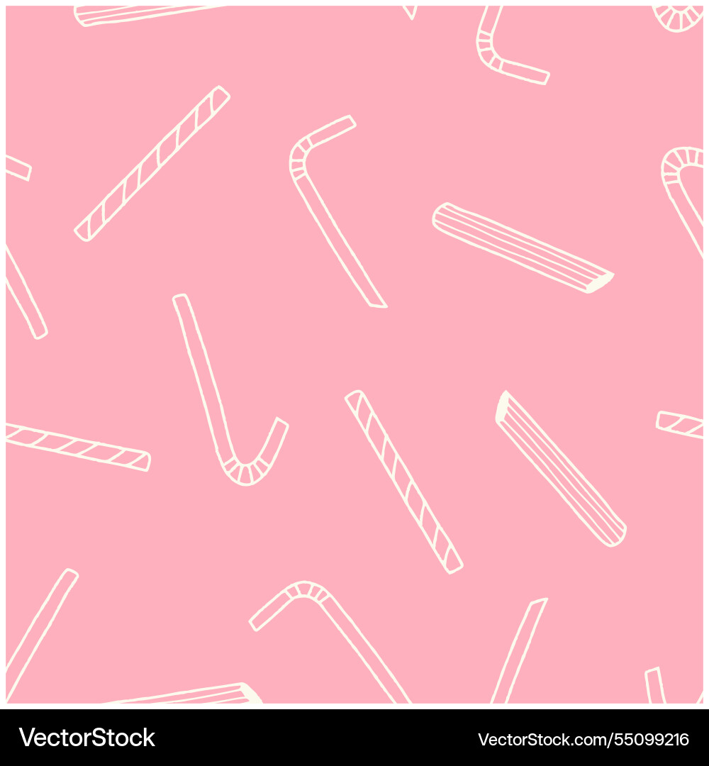 Outline straw seamless pattern for print Outline straw seamless pattern for print vector image