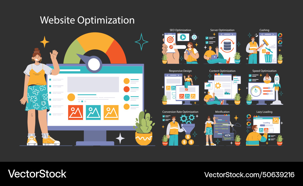 Website Optimization Toolkit vector image