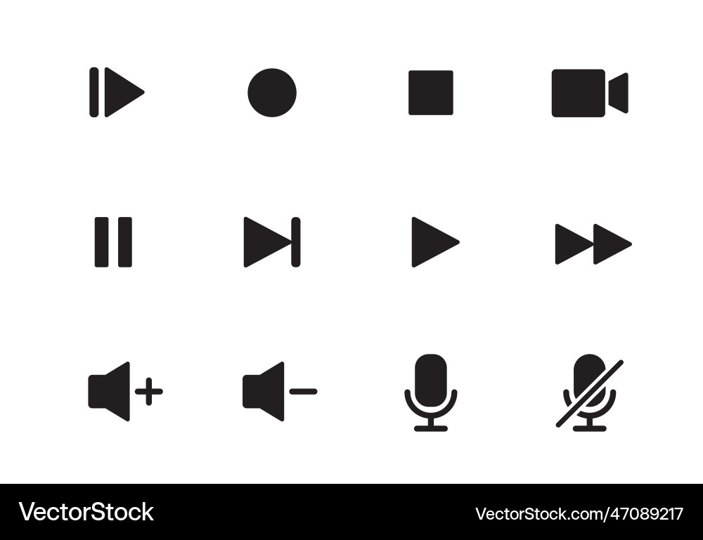 Audio video music player button icon sound Audio video music player button icon sound vector image