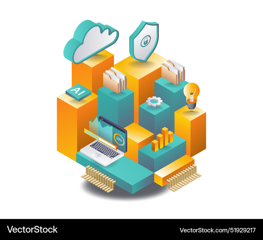Cloud Computing-Infrastruktur für Datenanalysen Cloud Computing-Infrastruktur für Datenanalysen vektorbild