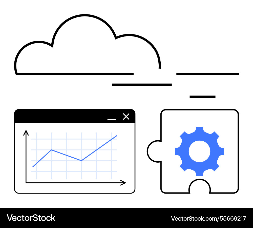 Cloud-Computing-Integration mit Analysegraph Cloud-Computing-Integration mit Analysegraph vektorbild