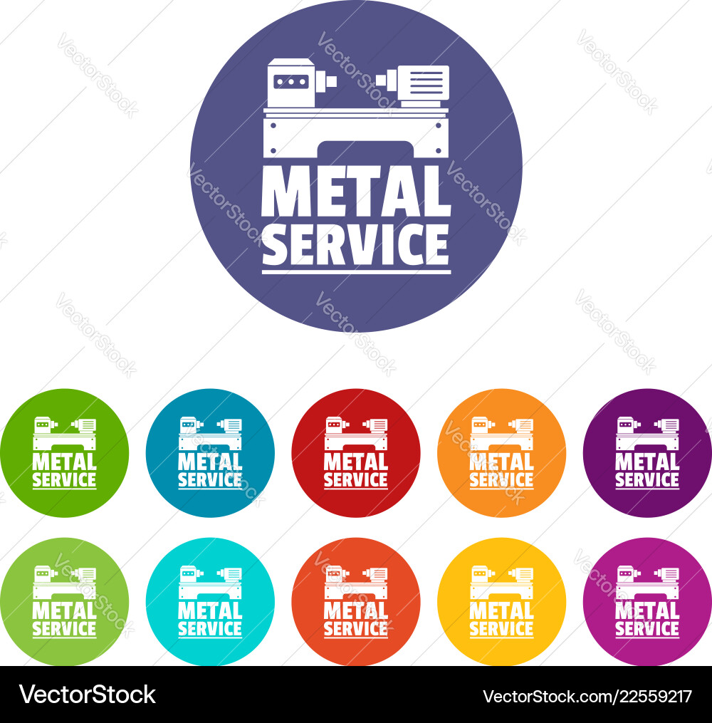 Factory machine icons set color vector image