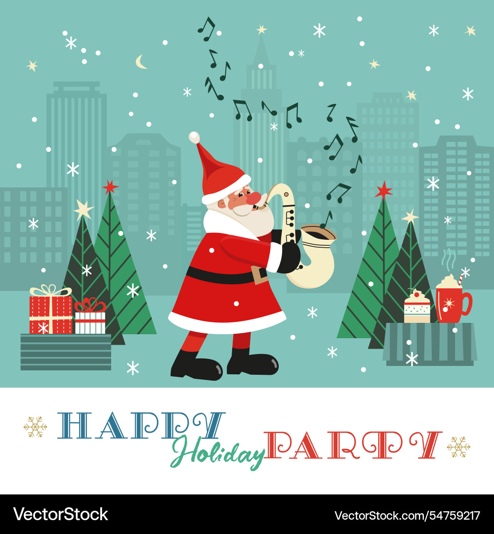 Fancy winter holiday hand drawn poster Fancy winter holiday hand drawn poster vector image