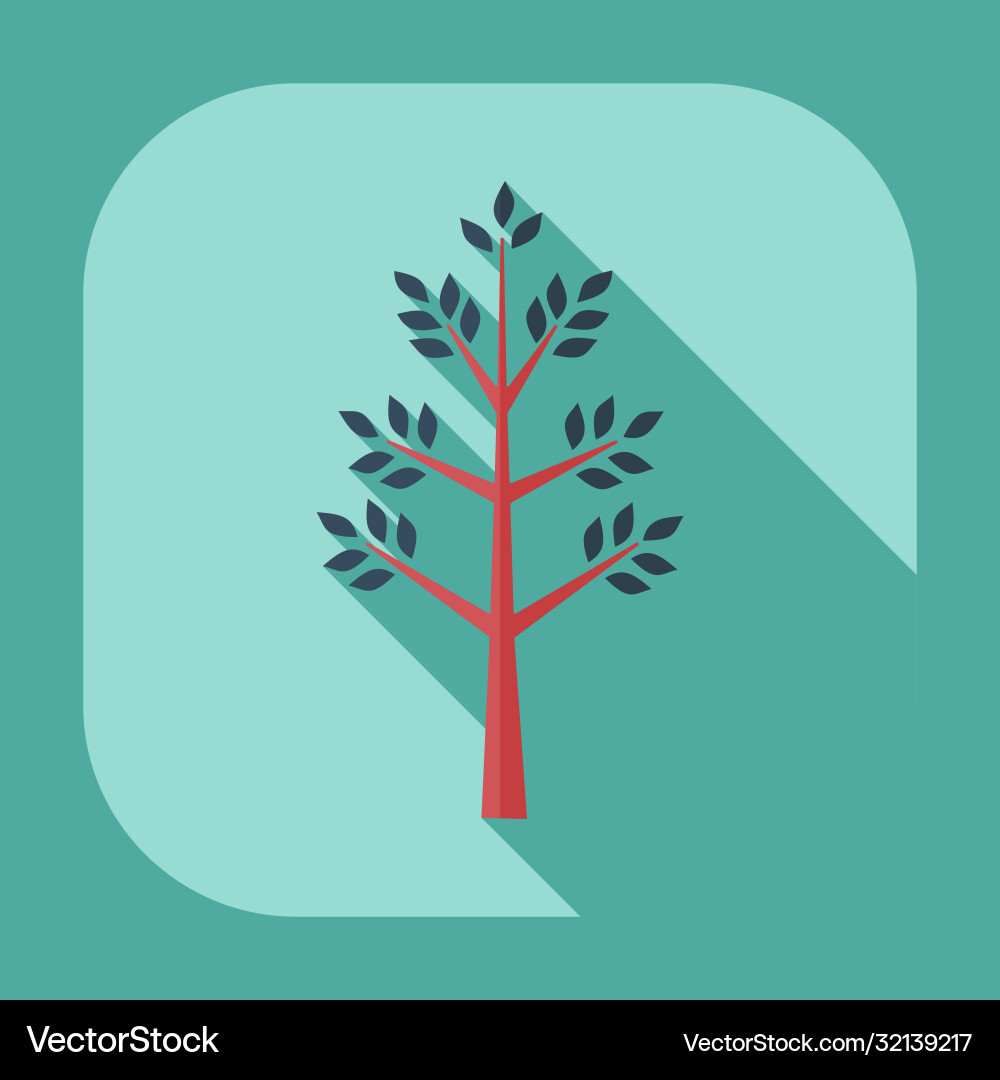 Flat modern design with shadow icons tree vector image