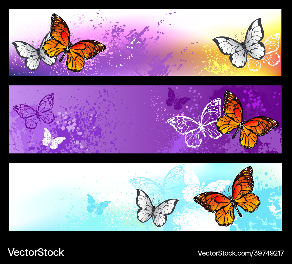 Monarch butterflies banner