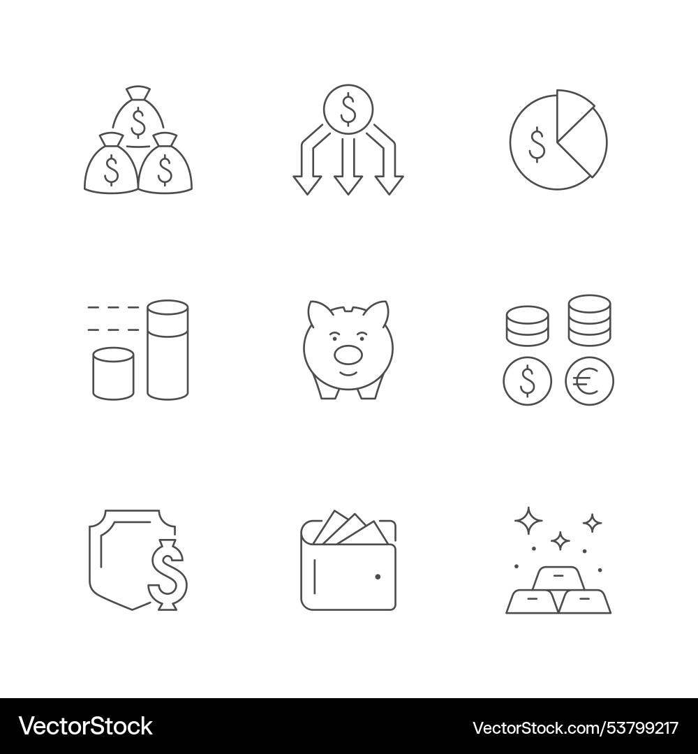 Set line icons of saving Set line icons of saving vector image