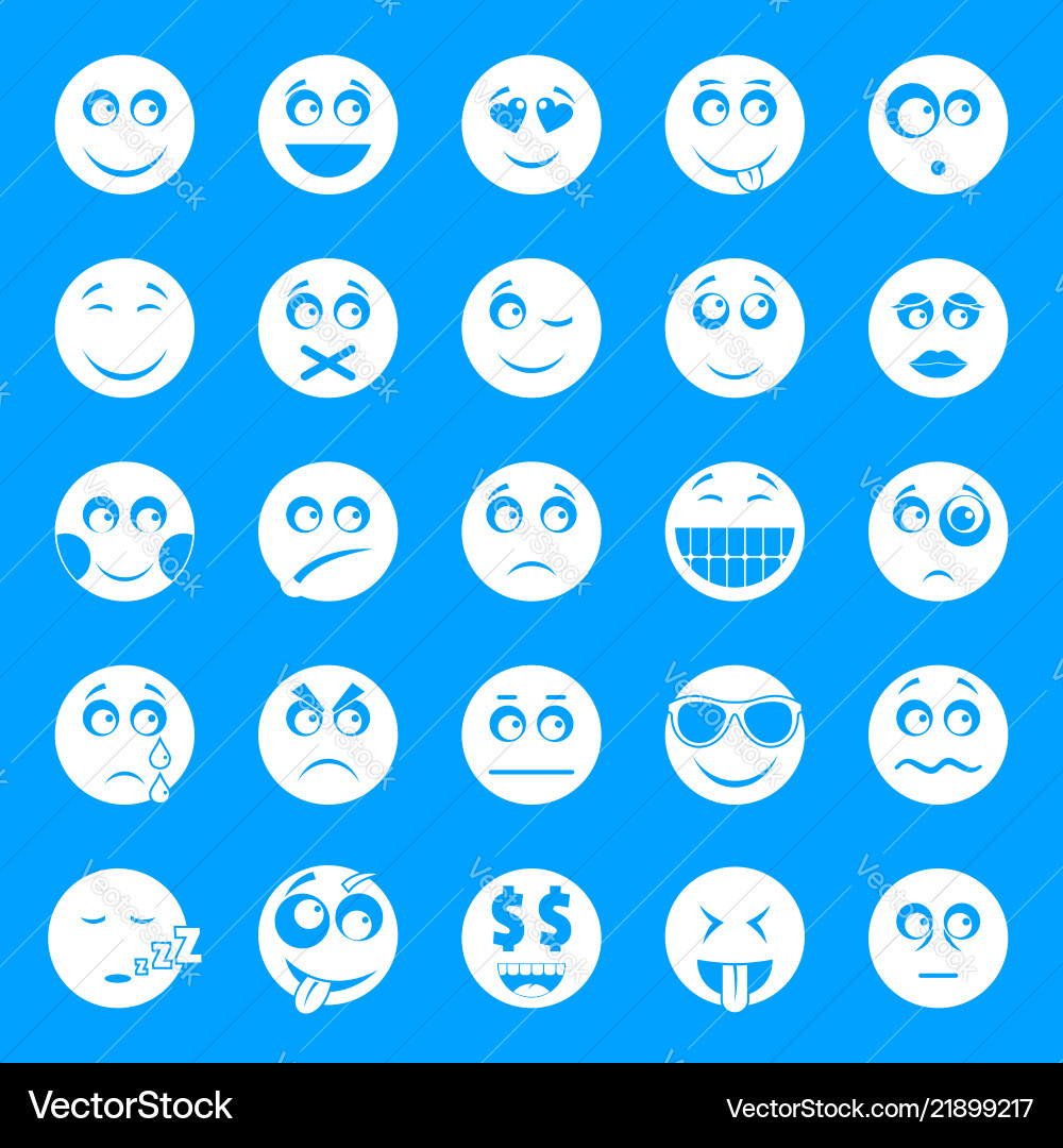 Smile icon set simple style Smile icon set simple style vector image