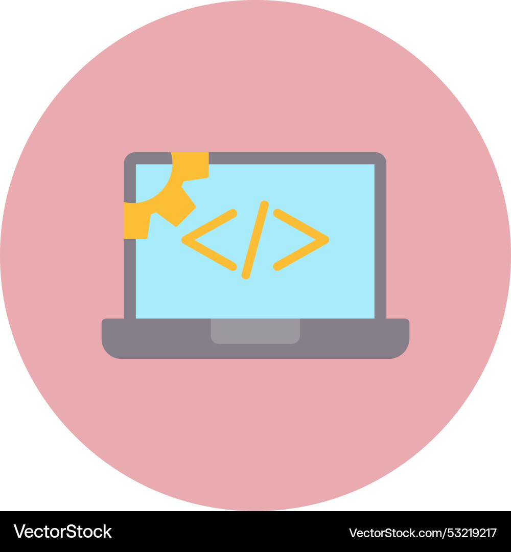 Web development flat circle icon vector image