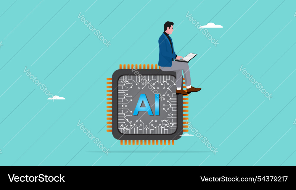 Work with ai artificial intelligence adaption Work with ai artificial intelligence adaption Vector Image