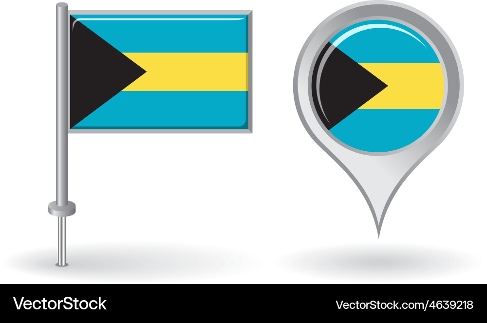 Bahamas Map Pointer and Pin Icon vector image