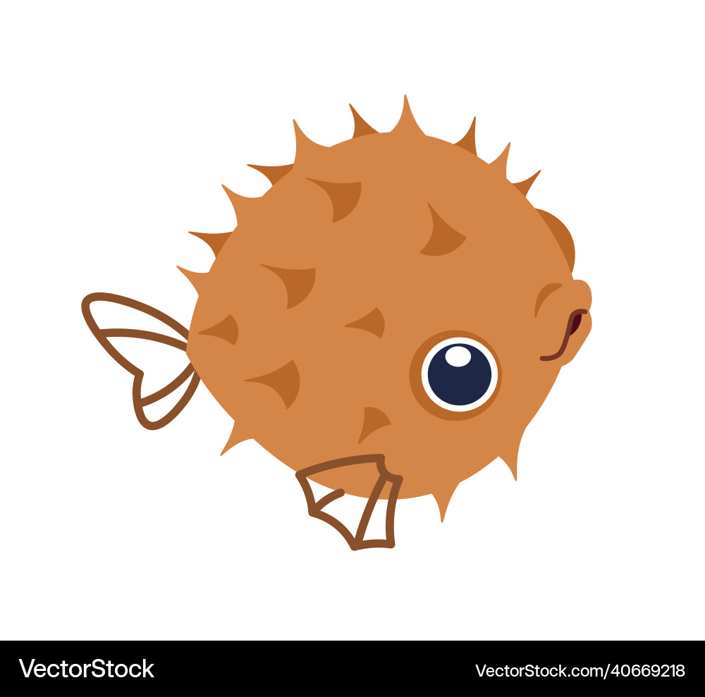 Cartoon Kugel Fisch Meer Tier Unterwasser süß Cartoon Kugel Fisch Meer Tier Unterwasser süß vektorbild