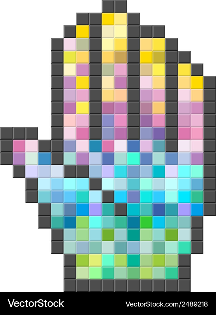 Colorful pixelated computer cursor vector image
