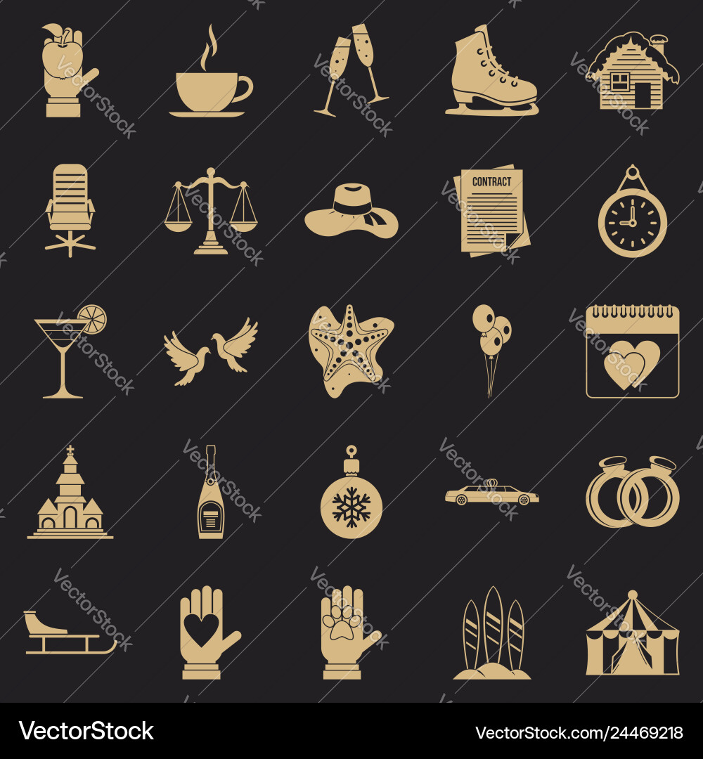 Elation icons set simple style Elation icons set simple style vector image