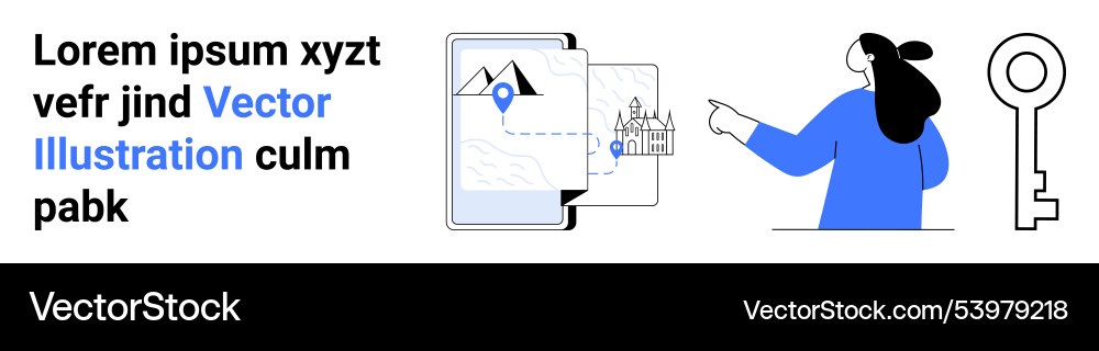 Exploring digital maps and navigation vector image